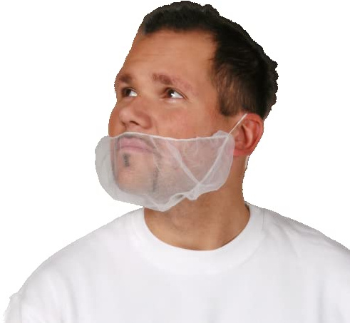 200 Stück Bartmasken weiß aus Micromesh [Nylon], Standardgröße, im Spenderkarton, Marke: BICAP