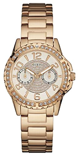 Guess Sassy Damen Uhr analog Quarzwerk mit Edelstahl Armband W0705L3