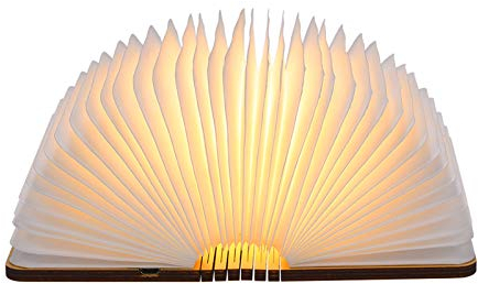 Tomshine Livre lampe pliante, 500 Lumens Lampe Led Livre Rechargeable USB Port Livre lumineux bois Blanc chaud Dimension: 12.1 x 9.5 x 2.5cm [Classe énergétique A+] 43WW