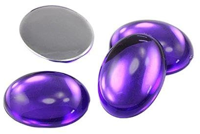 40x30mm Große flache ovale Acryl-Cabochons Strass Kunststoffedelsteine Verzierungen für Handwerk, Kostüme, Karten Einladungen, Schmuck, Cosplay - 4 Stück (Lila Violett H132)