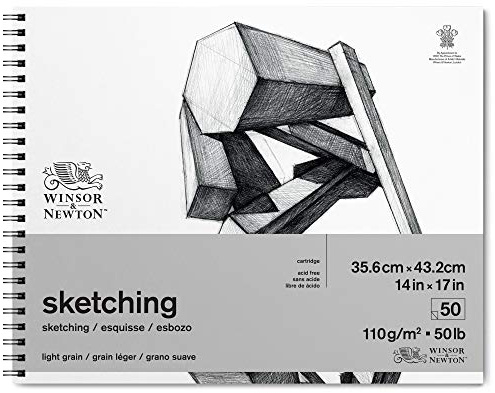 Winsor & Newton Carta da Disegno, Extra Bianco, 35,6 x 43,2 cm - 50 Blatt Skizzenpapier im Spiralblock, unità