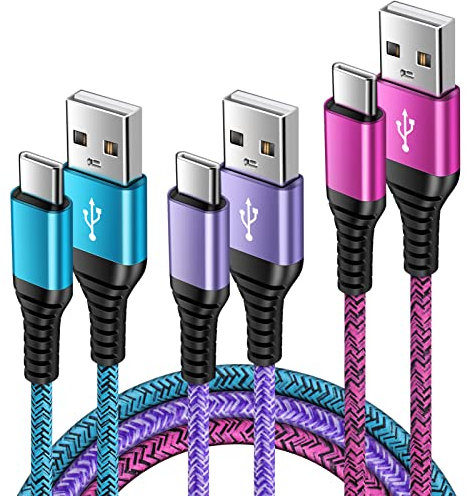 USB C Samsung Charger Cable, [3Pack 3FT+3FT+6FT]Type C Fast Charging Cable USB C Phone Charger Cable Lead for Samsung Galaxy S25 S24 S23 S22 S21 A13 A14 A15 A16 A17 A33 A54 A55 A56 Huawei P30 P20 Lite