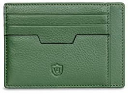 VON HEESEN Echtleder RFID Kartenetui aus Nappa-Leder - 9 Fächer - Querformat Kreditkartenetui für Damen & Herren (Grün)