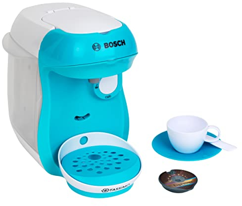 Theo Klein Bosch Tassimo Happy Kaffeemaschine I Mit Sound, Wassereinfüllmöglichkeit und Wasserdurchlauffunktion I Maße: 20 cm x 16 cm x 20 cm I Spielzeug für Kinder ab 3 Jahren