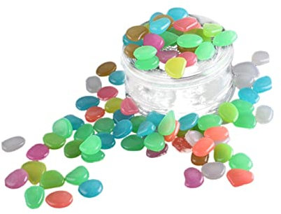 Yardwe 50Pcs Ghiaia Acquario Rocce Acquario Ciottoli Ghiaia Acquario Decorazione Terrario Rocce Vetro Ciottoli Decorare Ciottoli Acquario Pietra Arredamento Esterno Super Luminoso