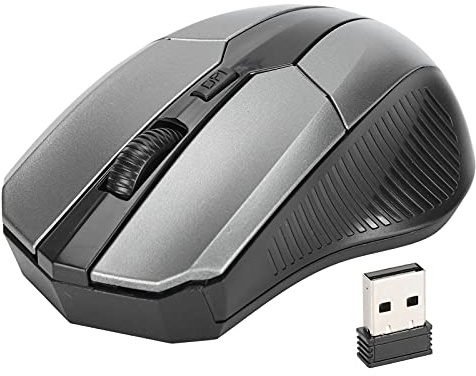 VBESTLIFE Mini Souris sans Fil pour Voyage, Souris Optique sans Fil Portable avec Récepteur USB pour Ordinateur Portable PC (Gris)