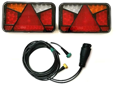 MelTruck® 2x LED Rückleuchte 7 Funktions 12V Canbus und 5m Kabelsatz für PKW LKW Anhänger