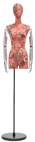 Schneiderpuppe Verstellbar mit Bedrucktem Buntem Samt, Spiegel-Metallsockel aus Edelstahl, Mannequin-Torso Anwendbar auf Bekleidungsgeschäft Brautkleid Puppen ( Size : Black circle , Color : Light red