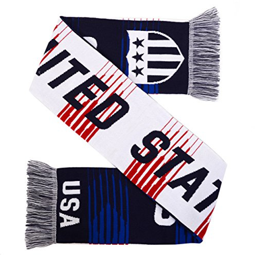 Euroscarves USA High-Definition HD Knit Scarf (Red, Blue and White)