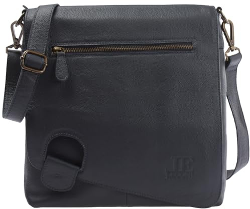 LECONI Umhängetasche Damen-Tasche Crossbag Leder Natur Schultertasche Vintage-Look Ledertasche Frauen + Herren Handtasche aus Echt-Leder 29x29x6cm LE3073