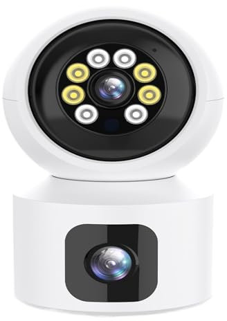 Telecamere per la sicurezza domestica Telecamera IP WIFI a doppio obiettivo da 8MP for interni 4K HD doppio schermo Home Baby Monitor AI rilevamento umano Mini telecamera PTZ di sorveglianza di sicure