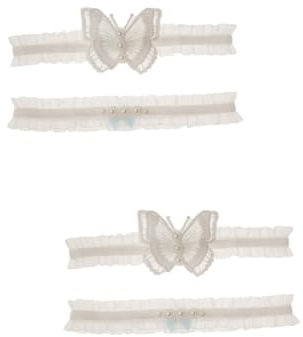 VALICLUD 2stücke Hochzeitsstrumpfband Aus Spitze Für Damen Elastisches Beinband Mit Eleganten Perlenverzierungen Für Hochzeiten Und Feiern Sorgt Für Einen Unvergesslichen Moment a Style