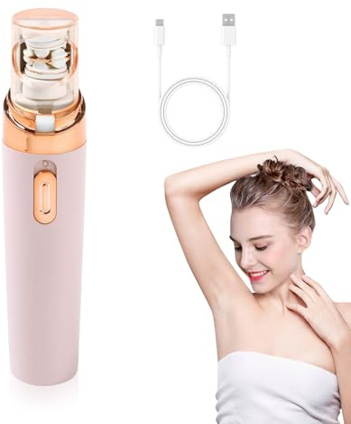 Gesichtsrasierer Frauen, Wiederaufladbarer Gesichtshaarentferner Kabelloser Elektrischer Epilierer, Schmerzfrei Mini Epilierer, USB Elektrischer Haarentfernung für Frauen, Gesicht, Körper, Bein (B)