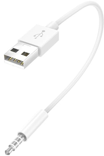 pluX Câble USB vers jack 3,5 mm pour iPod Shuffle (3ème-7e génération) – Synchronisation et charge
