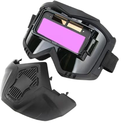 Colcolo Welder Mask Hood Auto Darkening Face Guard Protector 18.5x22.5cm Welding Face Cover Detachable for TIG Mig ARC Black