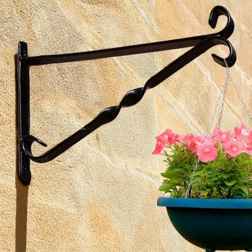 Garden Mile hanging basket Outdoor Durable Metal Basket for garden Decorations, Balcony, Patio Hanging Flower Planters - Weatherproof garden planter (14 hanging basket bracket)