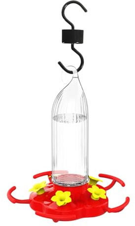 - para Colibríes al Aire Libre | Distribuidor Exterior Suspendable 470 ML,Decoración de jardín con Gancho antihormiga 5 boquillas para Amantes de la Ornitología Interior Exterior