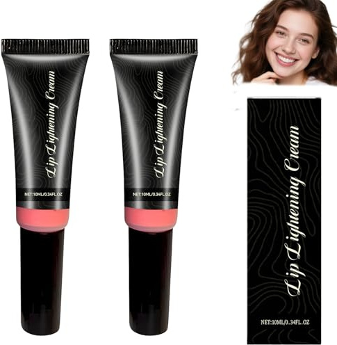 Lip Lightening Cream - Advanced Lightening Formula for Dark Lips, Deep Moisturizing & Brightening Balm, Visible Results with Regular Use, Safe for Smokers & Non-Smokers, 10ml (2PCS)