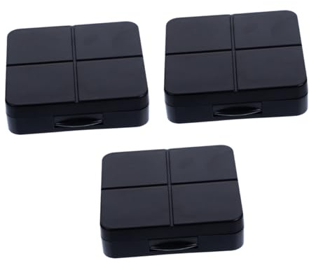 VICASKY Étui Lentilles de Contact Portable en PP Noir Petit et Léger Lot de 3 Sets de Sets avec Miroir Rangement Voyages