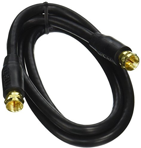 RCA 3' Rg-6 Coaxial Cable With Gold Plated F Connectors (Black)
