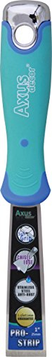 Axus Decor Pro-Strip Scraper (Blue Series) Wallpaper Scraper for Removing Paint and Wallpaper, Ideal for Professional & DIY Projects, Stainless Steel Blade & Rubberized Handle, 1 Inch/ 25mm
