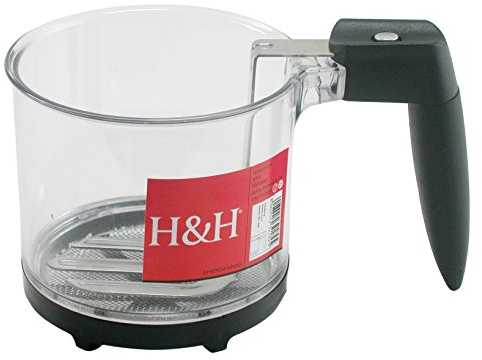 H&H Basic Black Passafarina, Acciaio Inossidabile, Trasparente, 17x11x10 cm