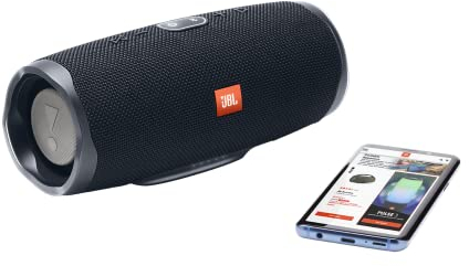 JBL Charge 4 Bluetooth-Lautsprecher - Schwarz – Wasserfeste, portable Boombox mit integrierter Powerbank – Mit nur einer Akku-Ladung bis zu 20 Stunden kabellos Musik streamen