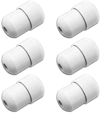 6 Pcs Metal Chrome Bathroom Light Pull Cord Connector with Clip, White