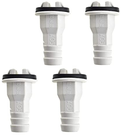 4Pcs 0.6 Inch 15mm Air Conditioner Drain Hose Connector Straight Fitting Window AC Drain Adapter with Rubber Ring
