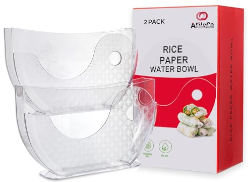 Lot de 2 Bols à Eau en Papier de Riz - Support Vietnamien pour Rouleaux de Printemps, Crevettes - Bol pour Rouleau de Riz