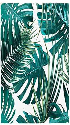 Surwin Strandtuch Schnelltrocknend Sandfrei, Blätter Muster Strandtücher Mikrofaser Groß Badetuch Leicht Handtücher für Urlaub Reise Strand, für Damen Männer Kinder (Monstera-Blätter,80x180cm)