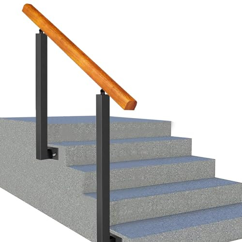 Außen-Geländer, Treppengeländer Für Außentreppen, Seitlich Montierte Handlauf Für Treppen Metall-Schmiedeeisen Sicherheit Geländer Support Kit (Color : H85cm, Size : L110cm)