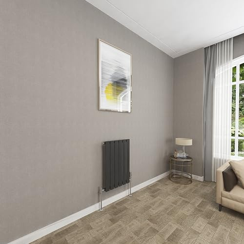 Sky bathroom | 600x408mm Horizontal Designer Radiators Black Flat Panel Single Panel Central Heating Radiator