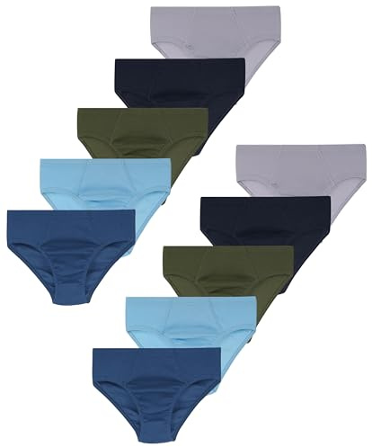 LOREZA ® 10 Slip Bambino in Cotone Ragazzi Biancheria Intimo Mutande (10-11 Anni), Modello 2