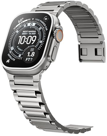 LULULOOK Titan 4 armband för Apple Watch Ultra 3, magnetiskt titanarmband med superDLC-beläggning, 64 G ultralätt titanersättningsarmband för iWatch Ultra 2/1 49 mm