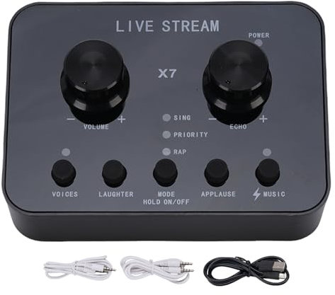 Carte Son Externe CHEOTIME, changeur de Voix avec Effets sonores Multiples pour Ordinateur Portable, Chat Vocal, Enregistrement vidéo, Streaming en Direct