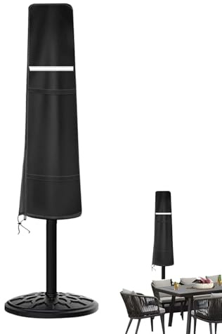Cubierta Protectora para Sombrilla de Patio y Jardín,Funda de Exterior para Sombrilla | Protector De Muebles Impermeable Con Banda Reflectante Para Terraza Piscina