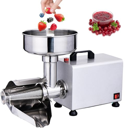 VzxCrue Spremiagrumi Automatico per Pomodori, Marmellate, Salse E Altro, in Acciaio Inox da 450 W, per Passaverdure E Inscatolamento