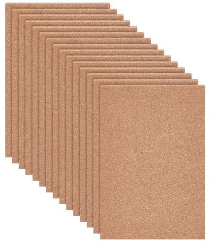 BENECREAT 20 placas de corcho A4, 30 x 21 cm, rectangulares grandes, para posavasos, arte de pared, tableros de anuncios (2 mm de grosor)