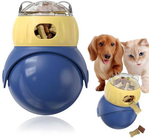 twirush Giocattolo intelligente per gatti, giocattolo per gatti e gatti, dispenser per dolcetti regolabili, giocattolo per cibo per gatti, giocattolo per gatti e gatti, stimolazione mentale, contro la