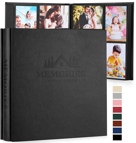 DazSpirit Photo Album 4x6 600 Pockets, Extra Large Capacity Faux Leather Cover with Exquisite Embossed Pattern, Classic Slip in Pages Memory Book for Wedding Anniversary Baby Family, Easy Organization