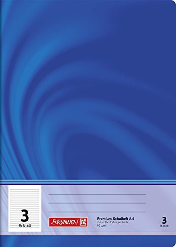 BRUNNEN Schulheft Premium Vivendi | A4, Lineatur 3, 16 Blatt, blau