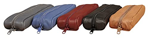 Clairefontaine – Ref 77012C – åldersväska läder ovalt pennfodral – 18,5 x 5 x 3 cm i storlek – lämplig för lagring och transport av pennor, pennor och tillbehör – blandade färger (paket med 8)