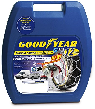 Goodyear 77932 Schneeketten 12 mm für SUV, Lieferwagen und Wohnmobil mit Selbstspannsystem, Größe 230