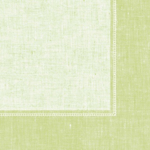 50 Servietten Cottone Dinner stoffähnlich Border grün für Hochzeit/Geburtstag/Ostern/Frühling/Weihnachten 40x40cm
