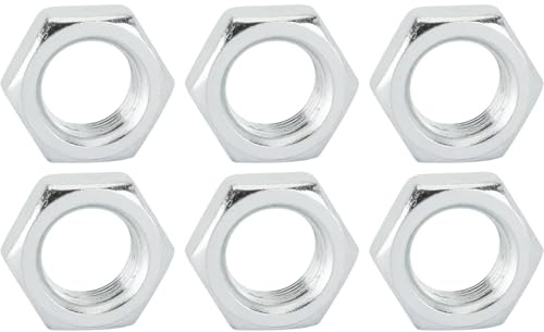 Speedway Motors Steel Jam Nuts 3/4 Inch-16 Left Hand Fine Thread, Zinc Plated Thin Profile Lock Nuts for Rod Ends Tie Rod Ends and Linkage Hardware, Pack of 6