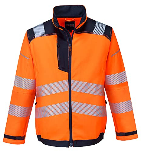 Portwest T500 PW3 Veste de Travail Haute Visibilité Orange/Marine, XXL