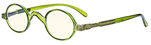 Eyekepper Blaulichtfiltergläser Blendfreie Leichtgewichts Computerbrillen - Kleine,runde UV-Strahlen Schutz -Lesebrillen für Damen Herren die mit Federscharnieren