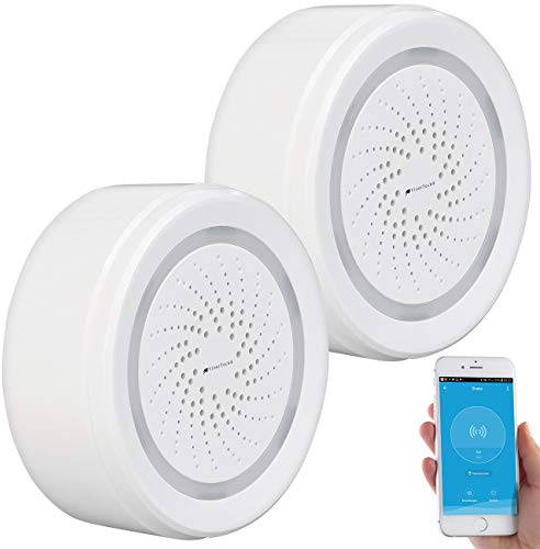 VisorTech Netzwerk-Sirene: 2er-Set Alarm-Sirene mit WLAN & App, komp. zu Alexa & Google Assistant (Funk-Alarmsystem, Funksirene)