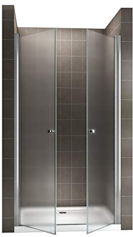 GINA Porte de douche H 185 cm largeur réglable de 84 à 88 cm verre opaque